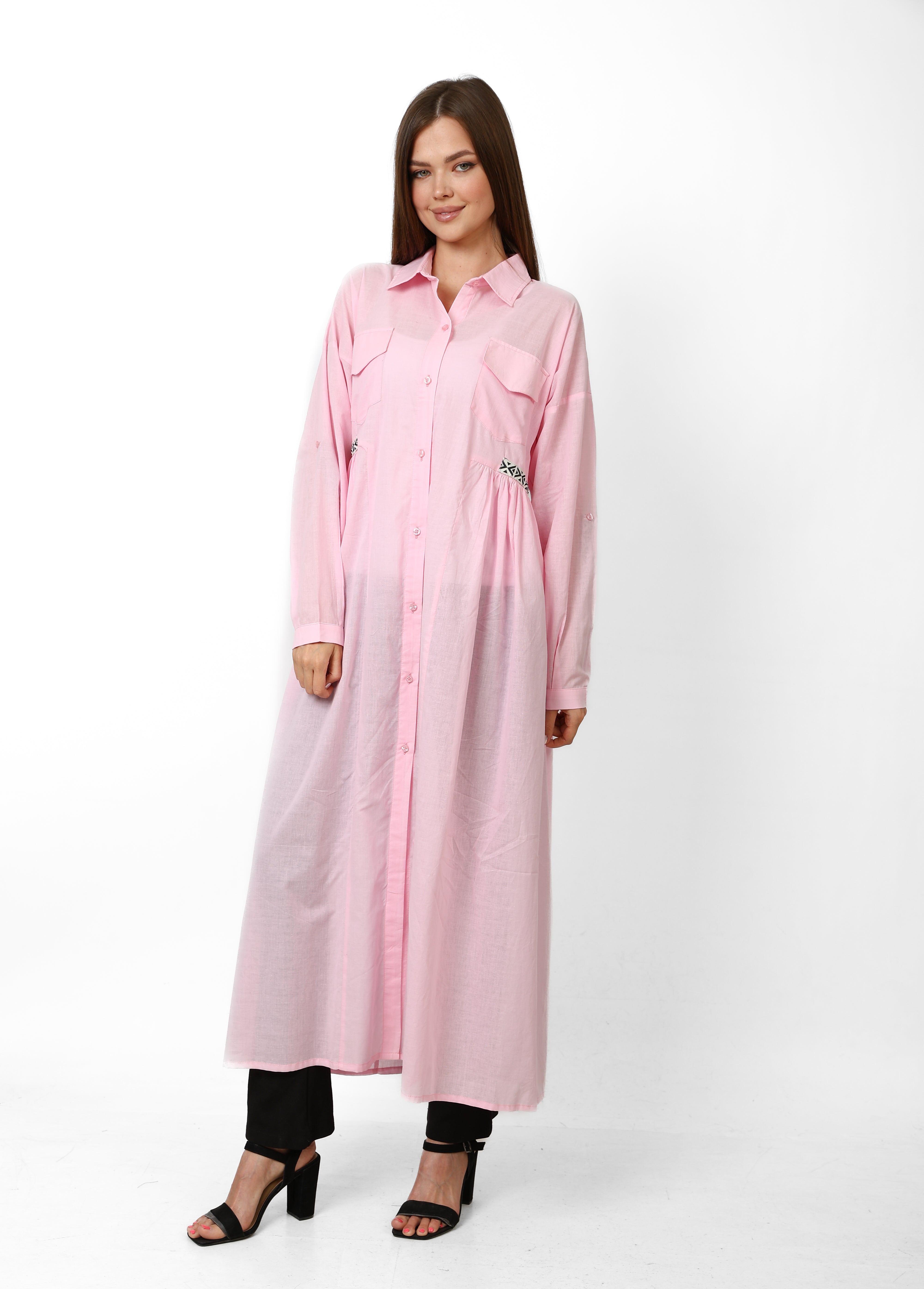 Nyllya Pastel Pink Shirt Dress