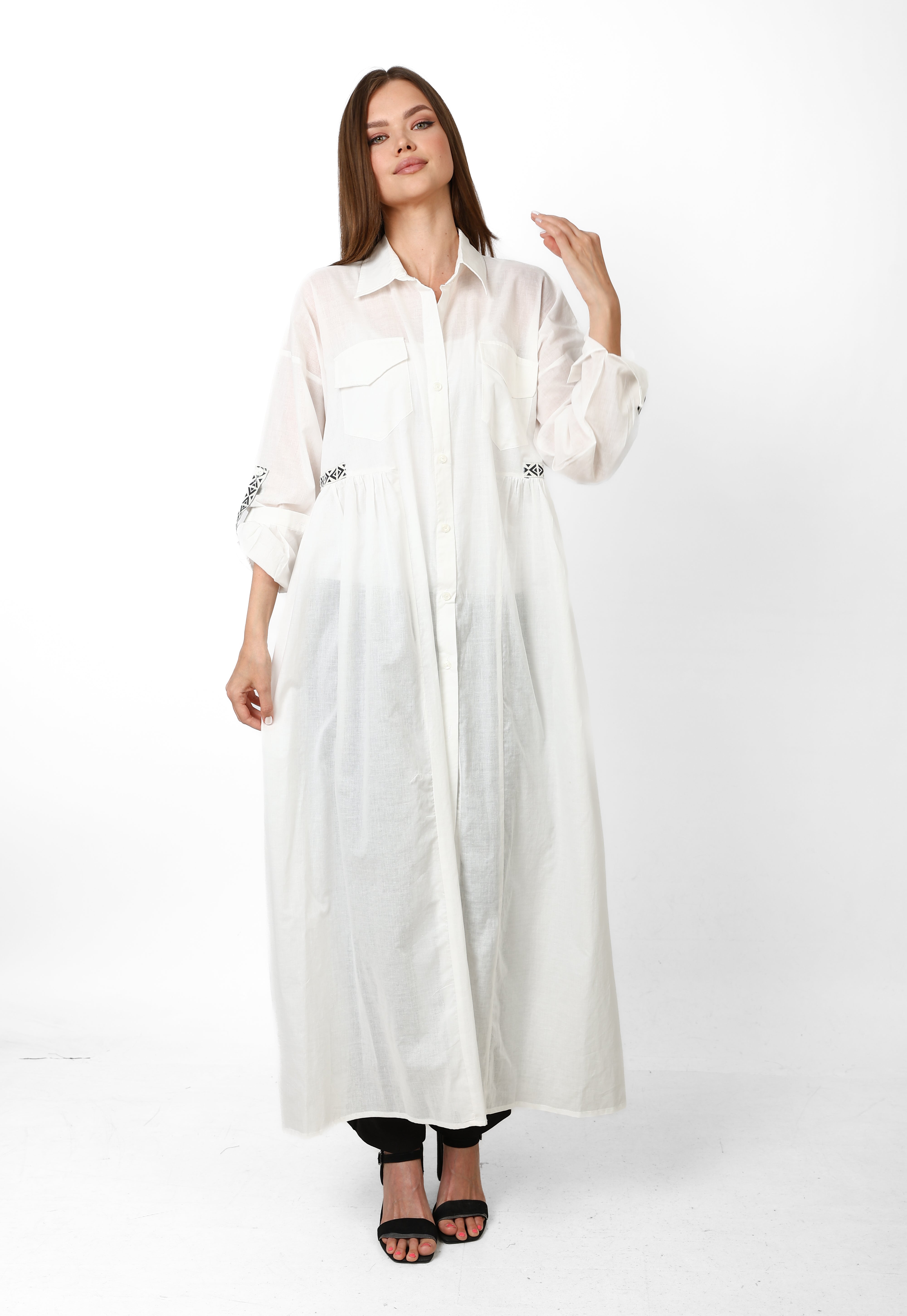 Nyllya White Shirt Dress