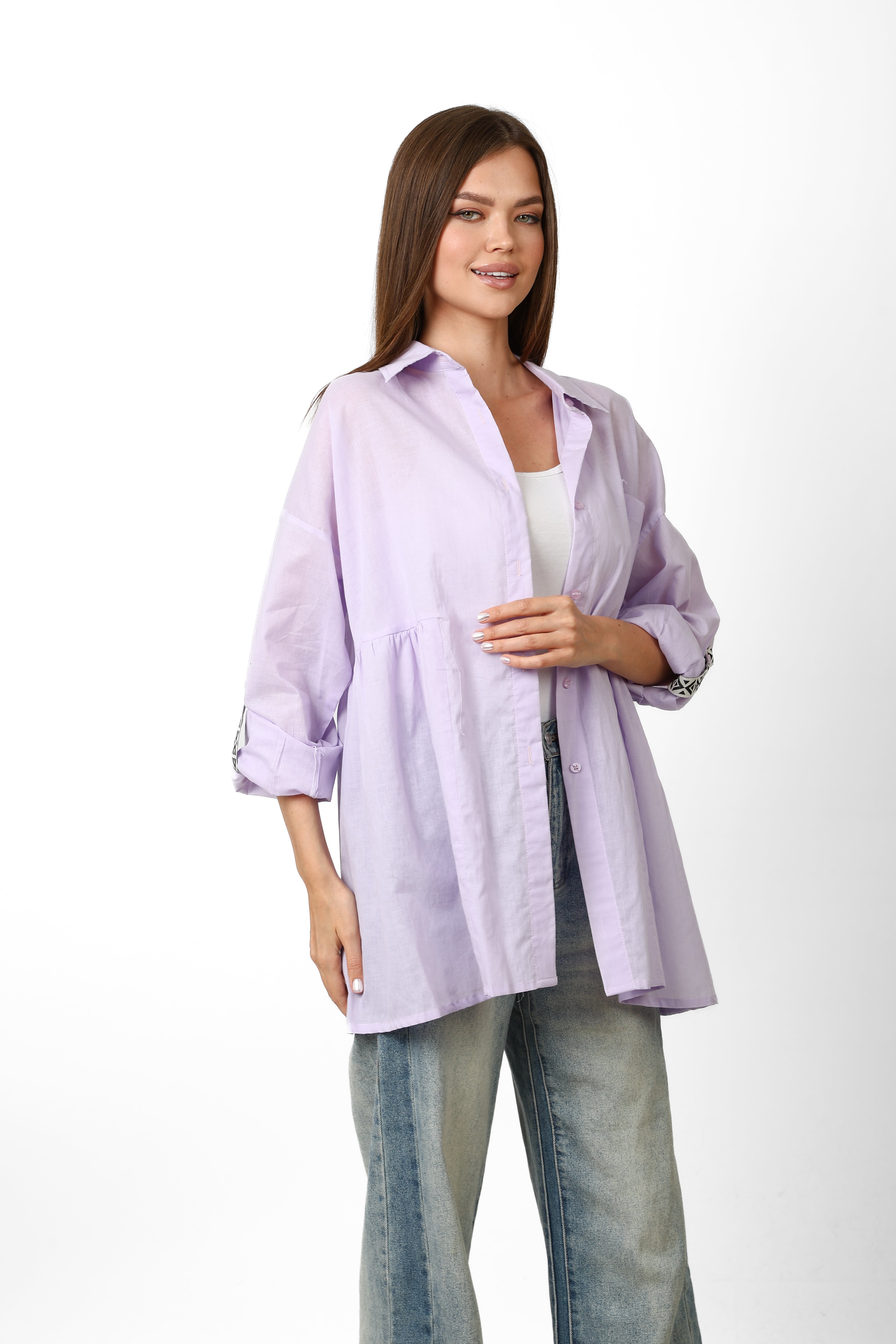 Nyllya Oversized Lavander Shirt