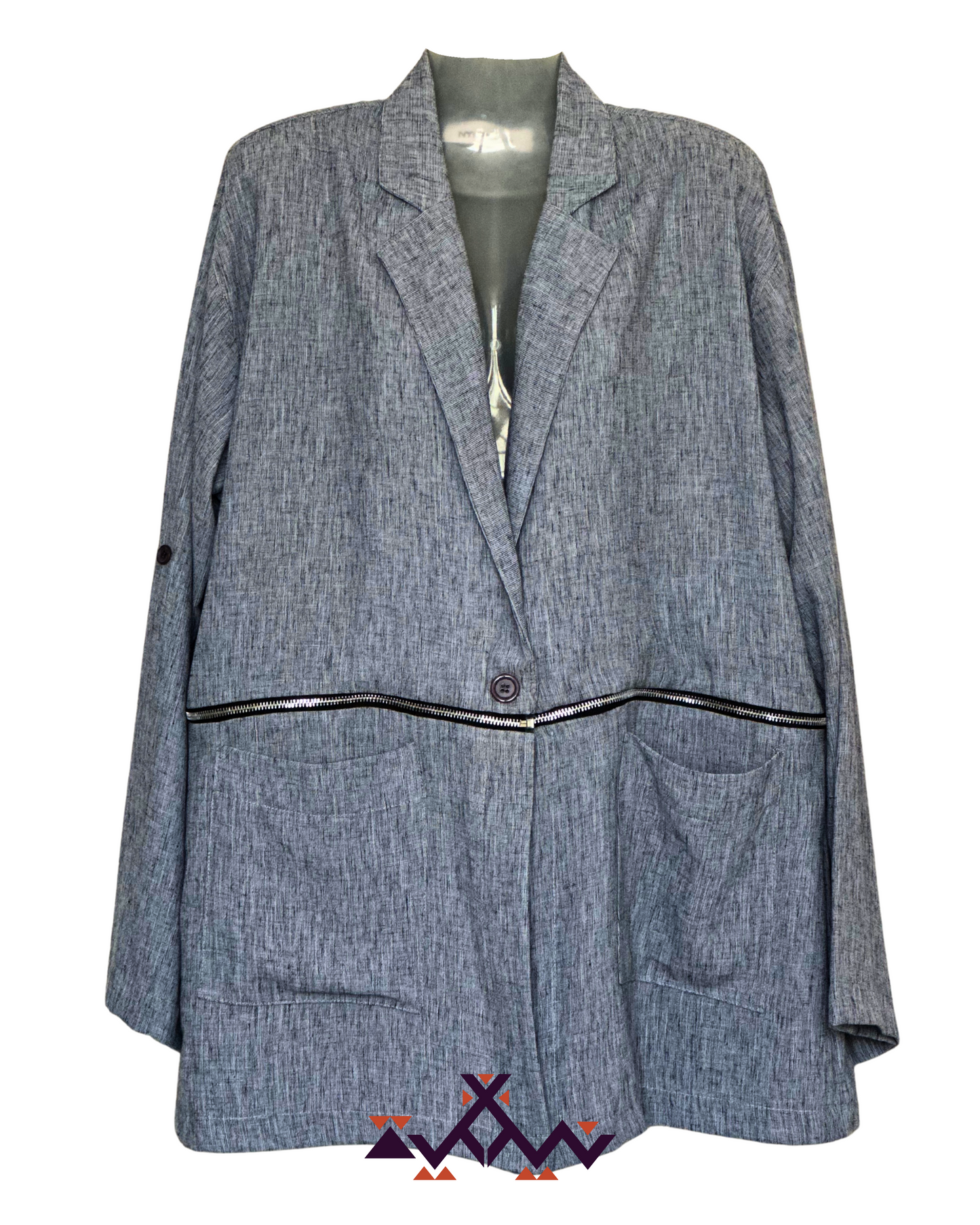 š©¶ Silver Haze Zipper Blazer