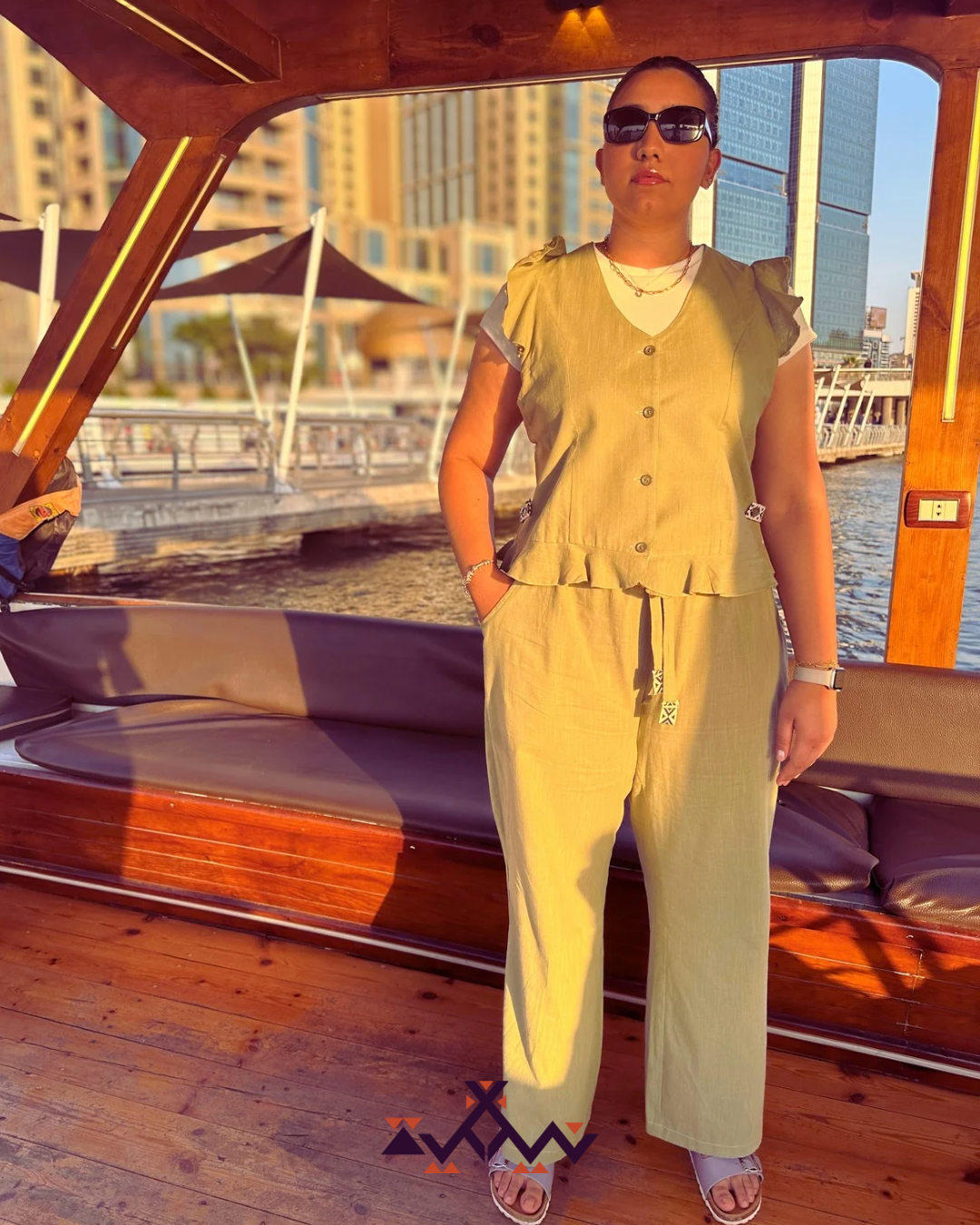 Nyllya wide leg linen pants