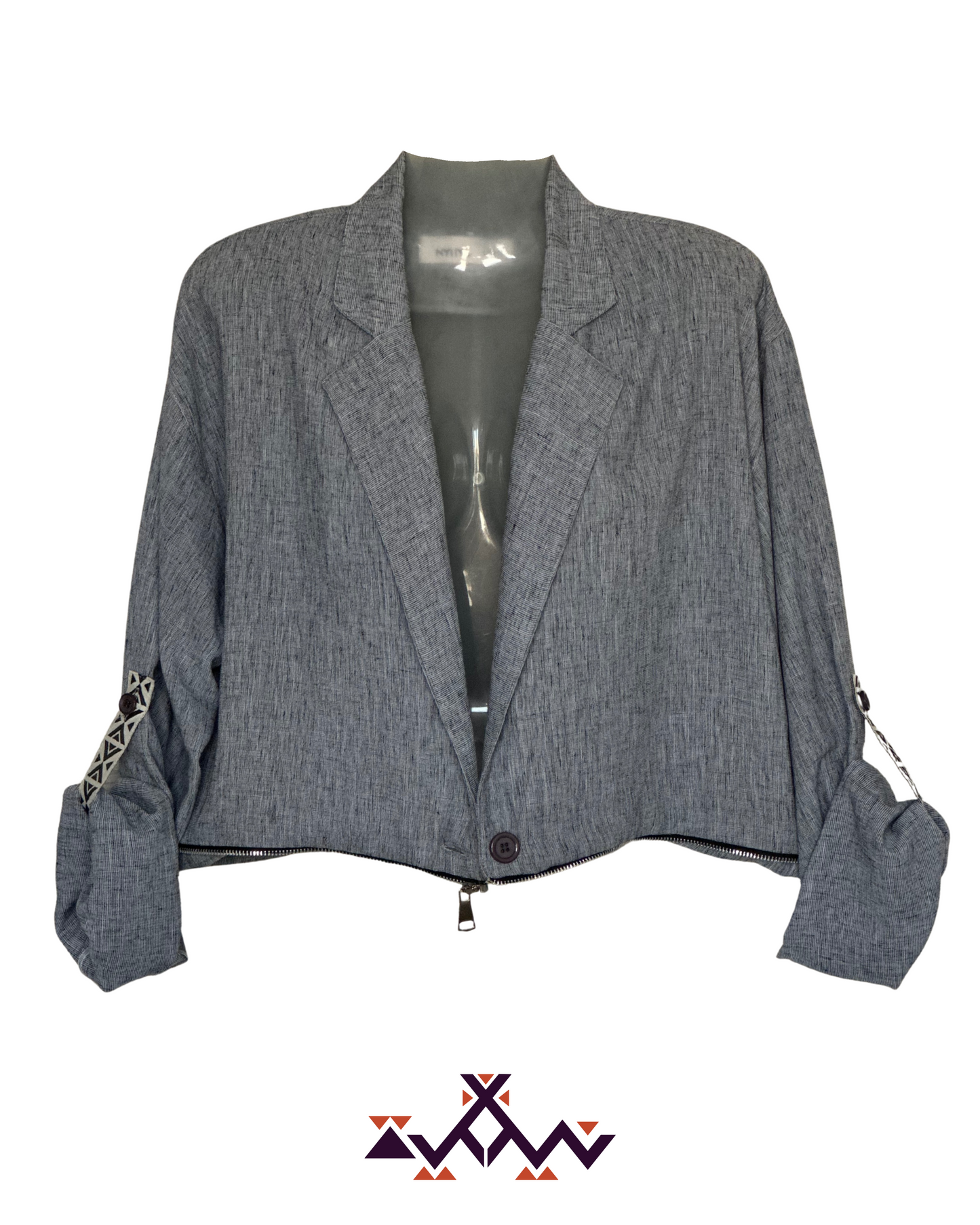 š©¶ Silver Haze Zipper Blazer