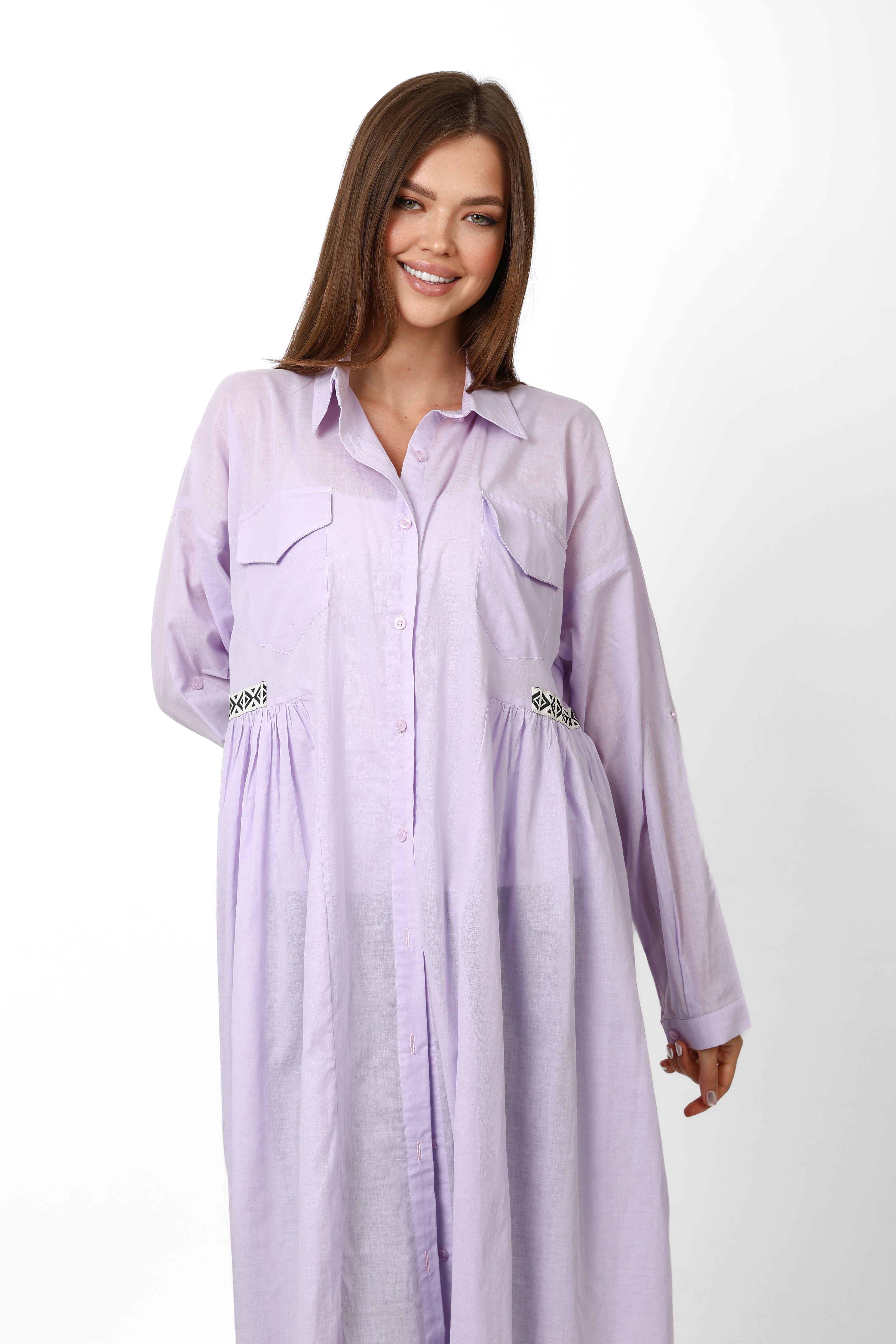 Nyllya Lavander Shirt Dress