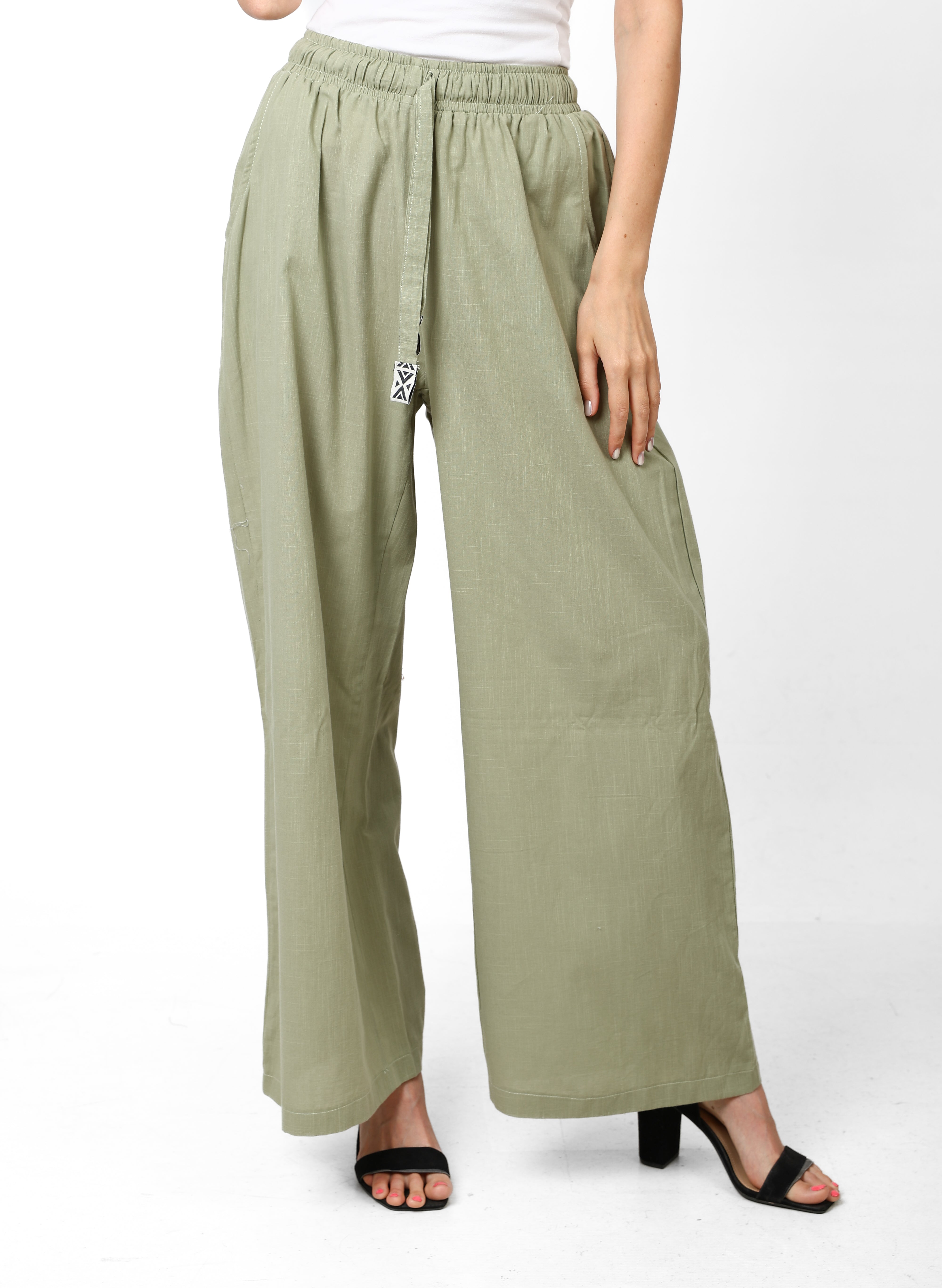 Nyllya Sage Whisper wide leg linen pants