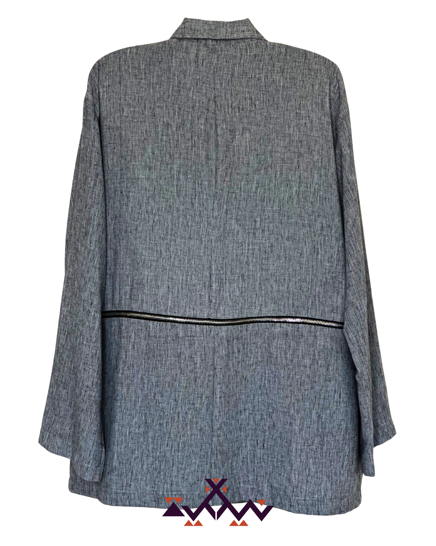 🩶 Silver Haze Zipper Blazer