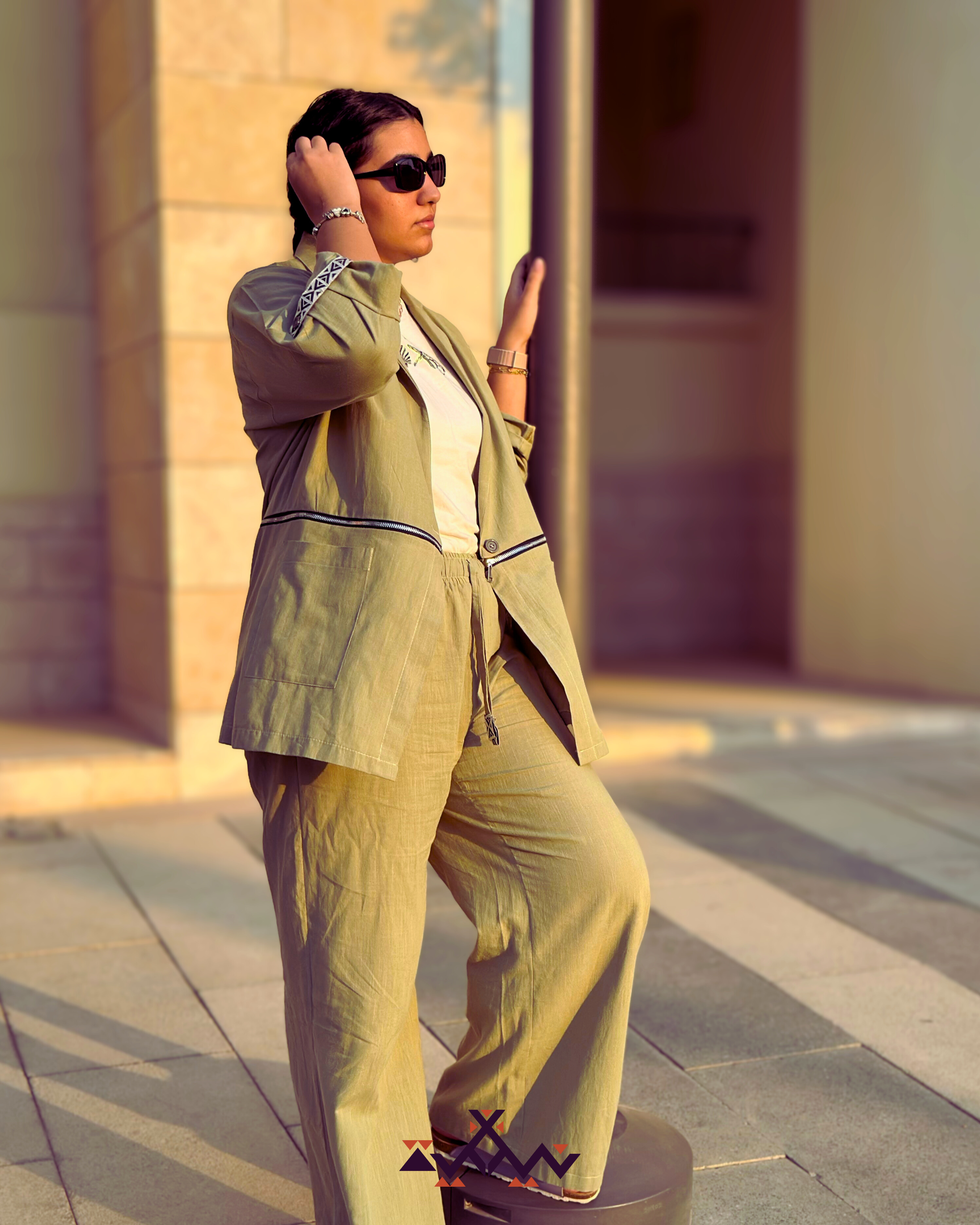 Nyllya Sage whisper Zipper Blazer